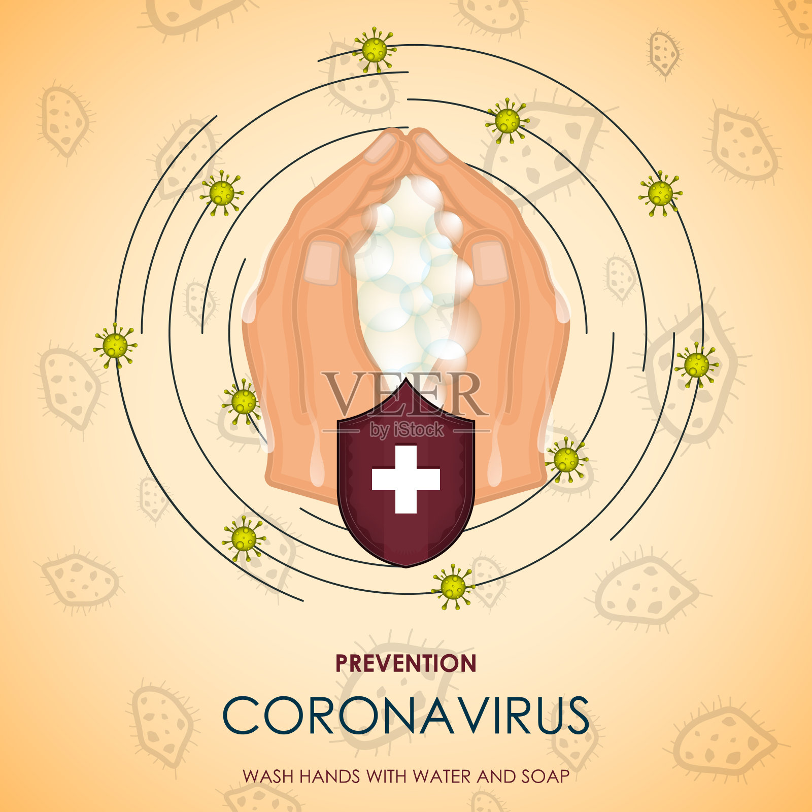 冠状病毒预防海报插画图片素材