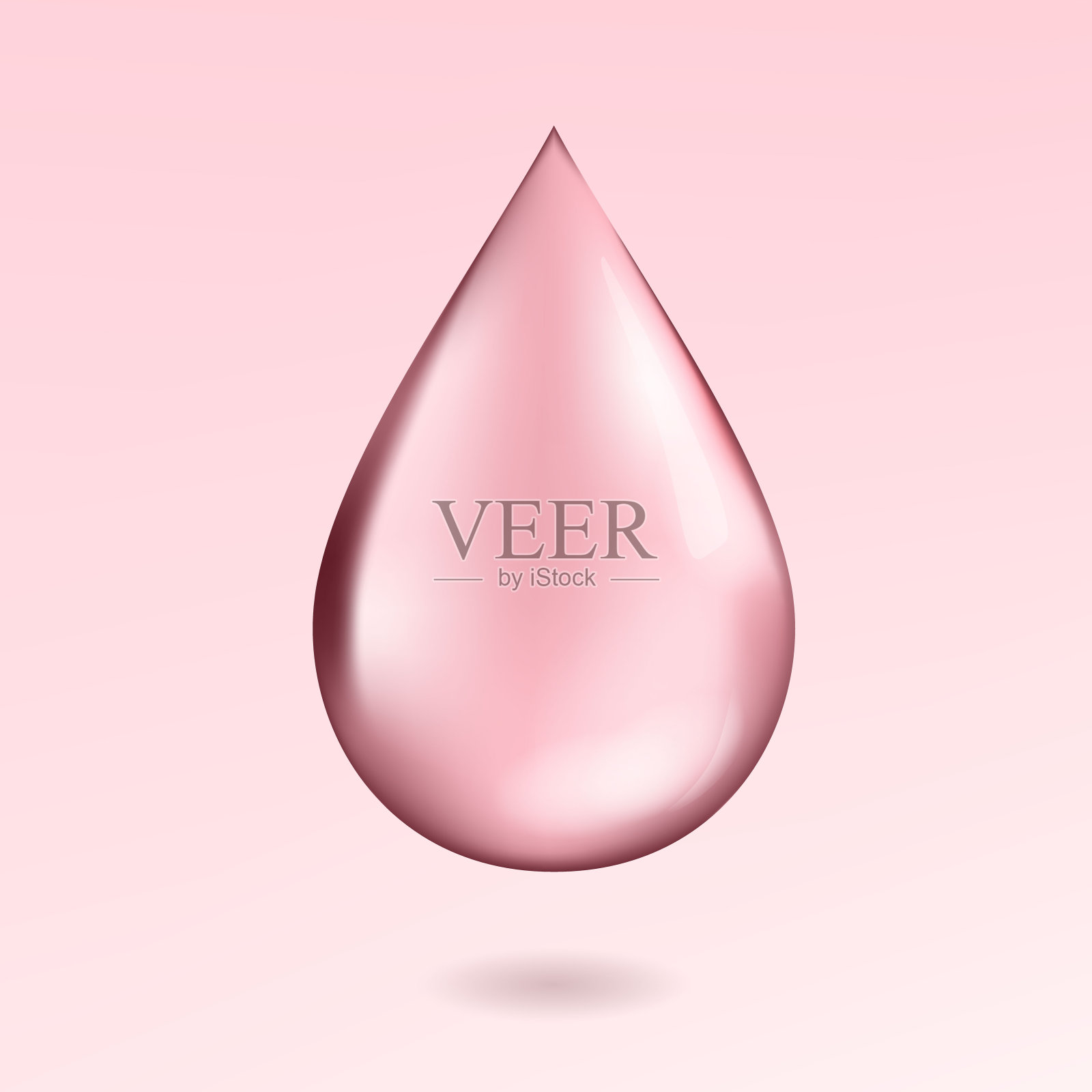 粉色油或玫瑰水香水矢量插图。设计元素图片