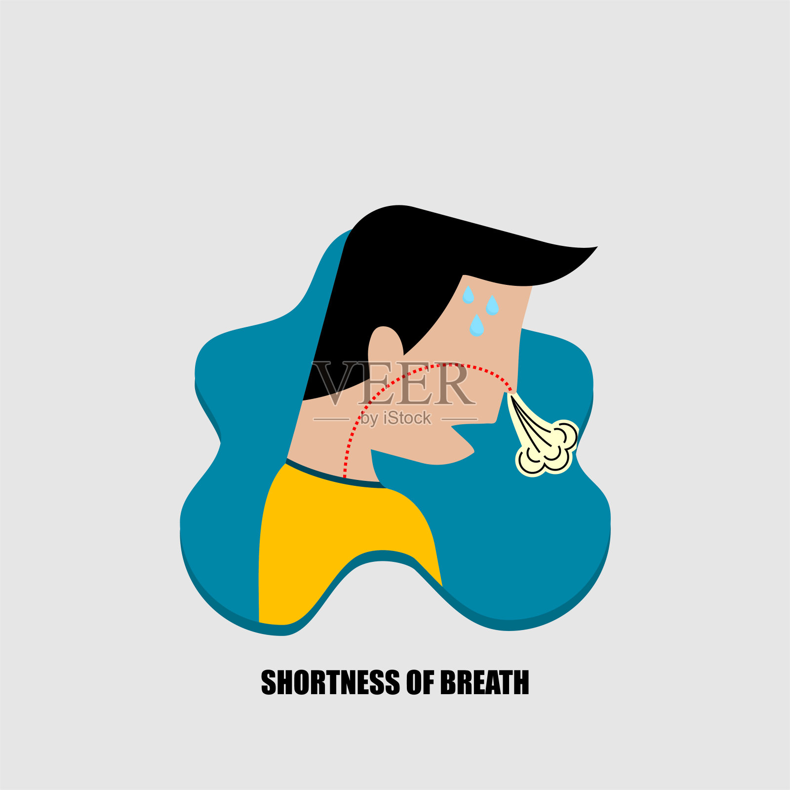 呼吸矢量图的短促插画图片素材