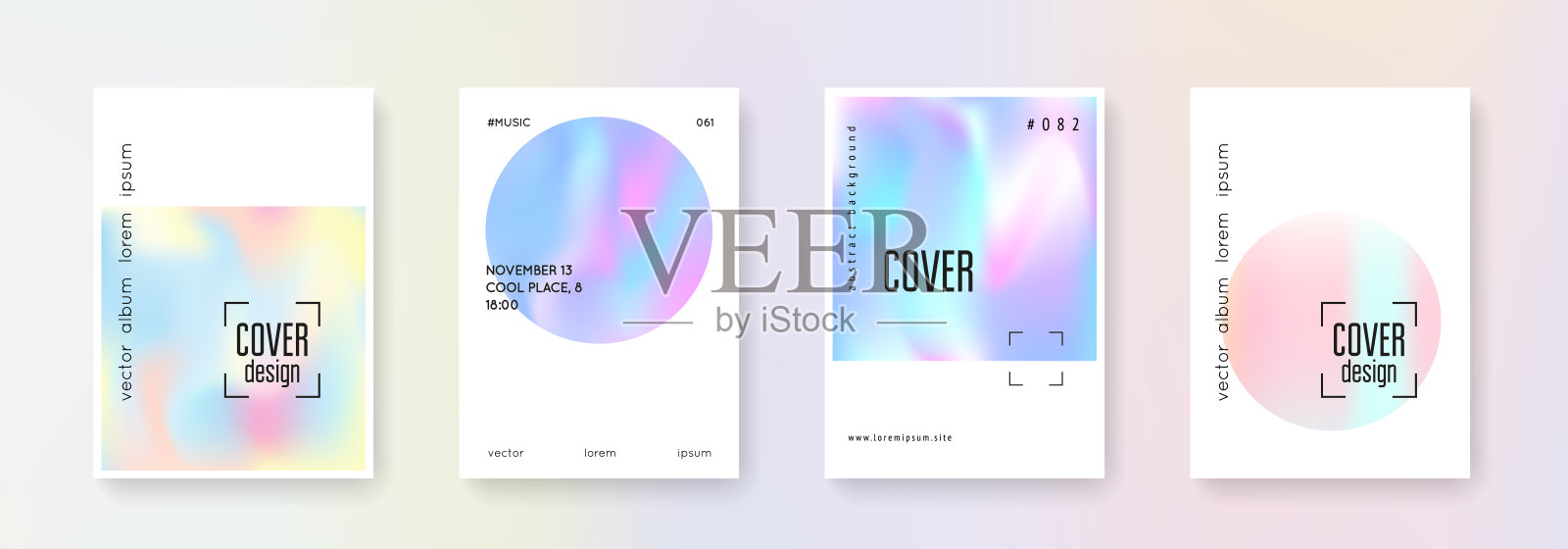 全息覆盖集。抽象的背景。设计模板素材