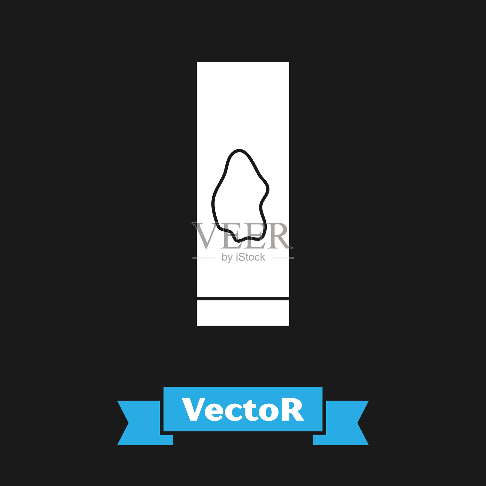 白色血液测试和病毒分子冠状病毒图标分离在黑色背景。冠状病毒,COVID-19。2019 - ncov。矢量图插画图片素材