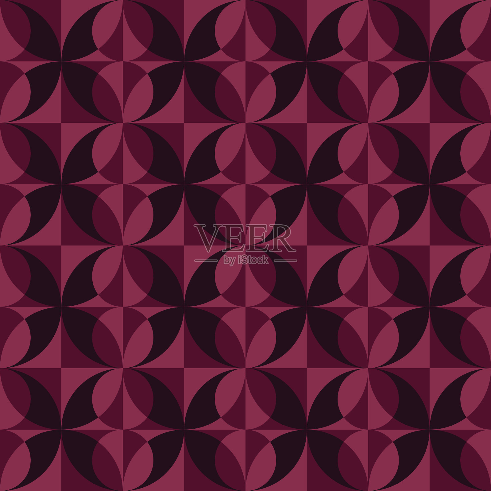 圆的几何形式。抽象矢量无缝模式。插画图片素材