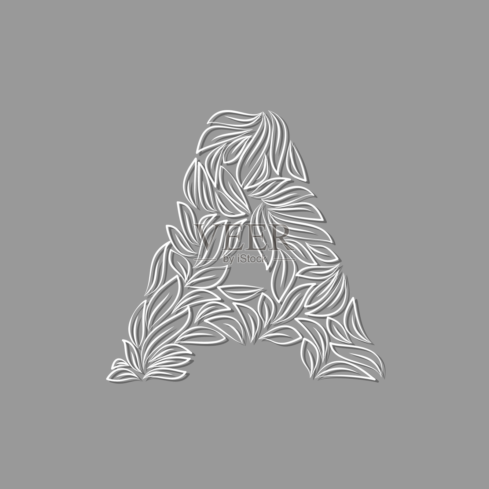 装饰纸上字母A呈灰色设计元素图片