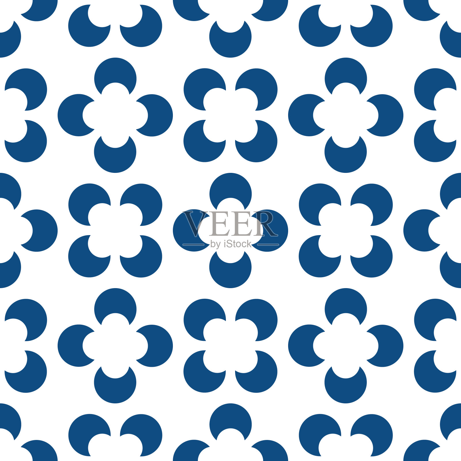 有星星或抽象花朵的无缝图案。向量背景EPS10插画图片素材