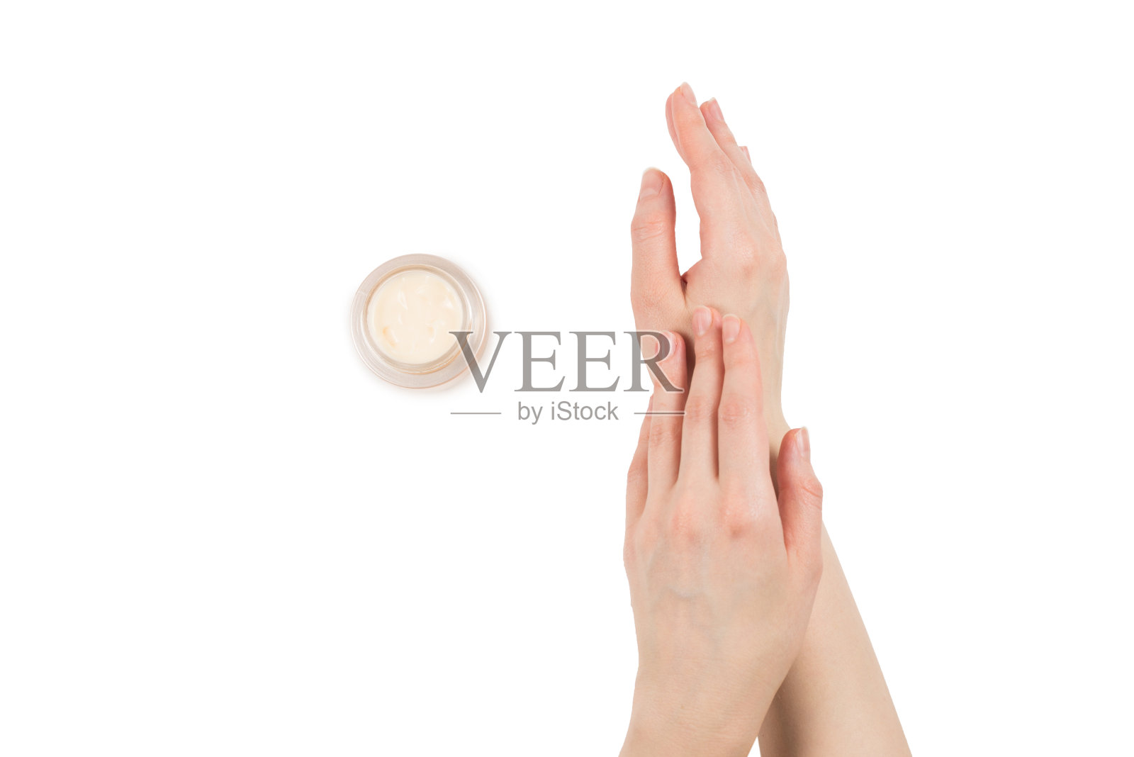 护手霜孤立在白色背景上。照片摄影图片