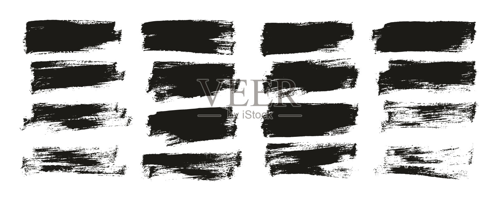 平面油漆刷薄半背景高细节抽象矢量背景集设计元素图片