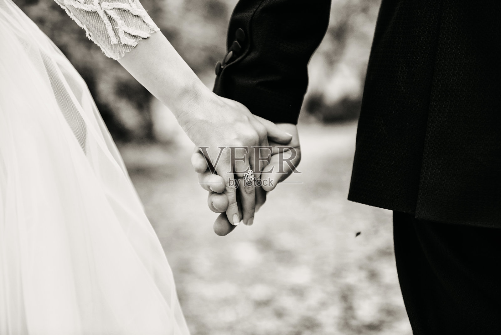 结婚的日子，新娘，新郎，手牵手，爱就是照片摄影图片
