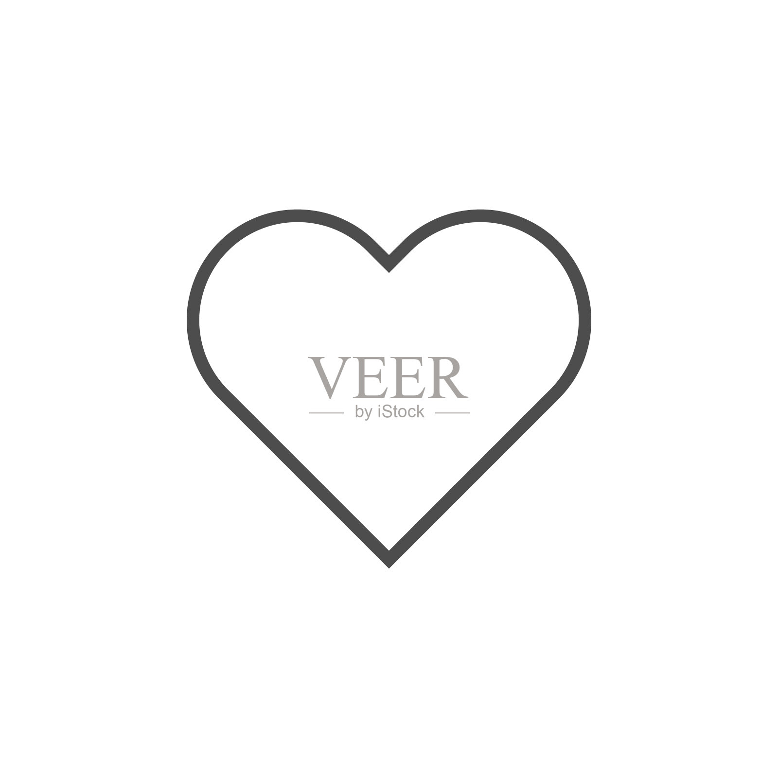 心形轮廓矢量图标。插画图片素材