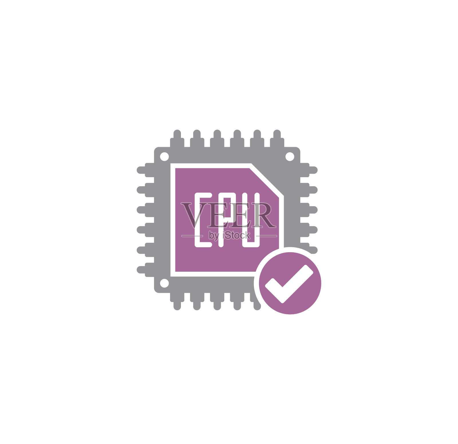 处理器芯片相关图标的背景图形和网页设计。创意插图概念符号的web或移动应用程序。插画图片素材