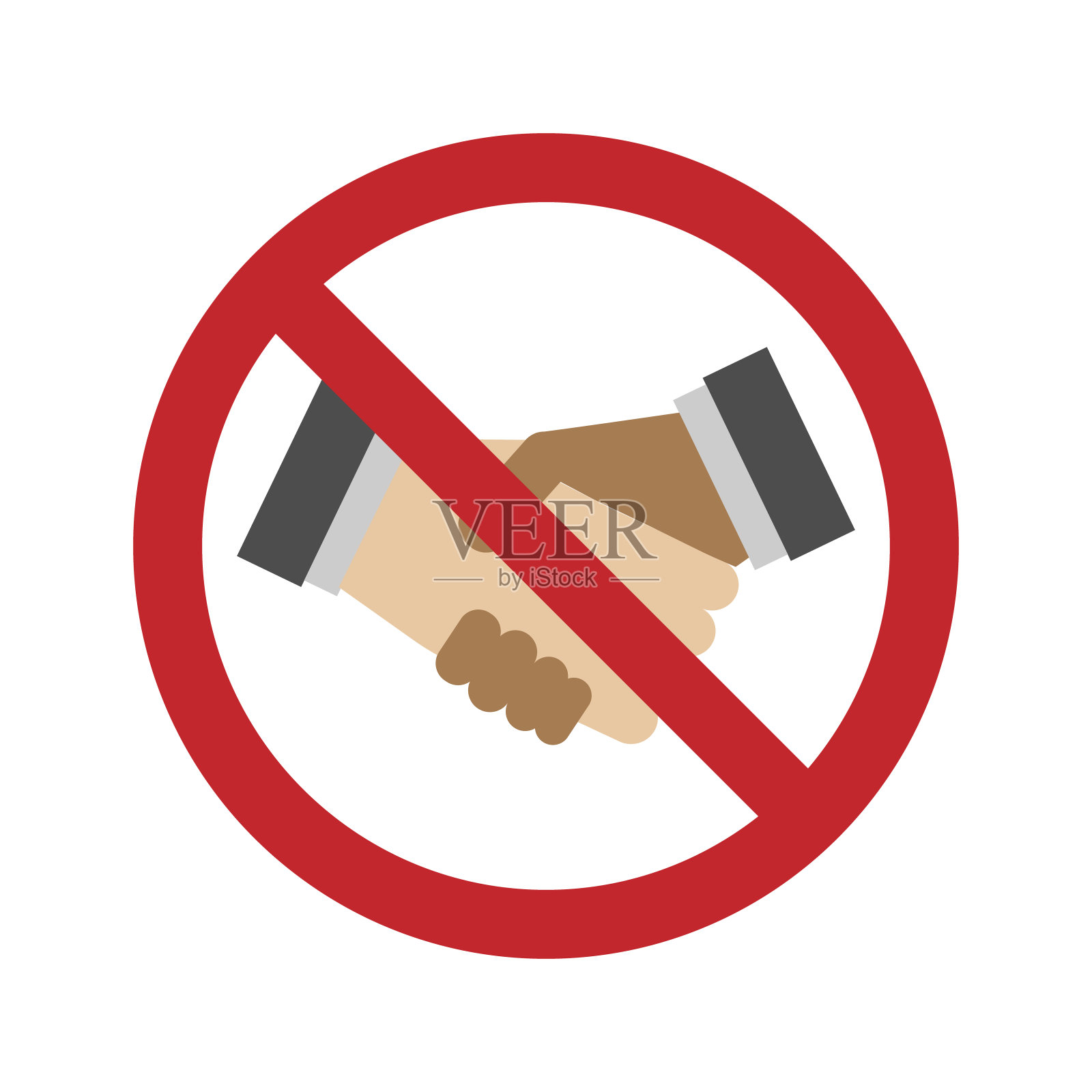 没有握手矢量平面图标孤立的白色背景。矢量插图。插画图片素材