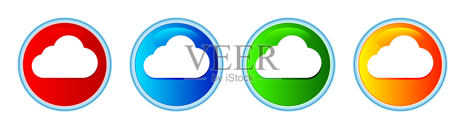 云图标玻璃圆形按钮设置插图图标素材