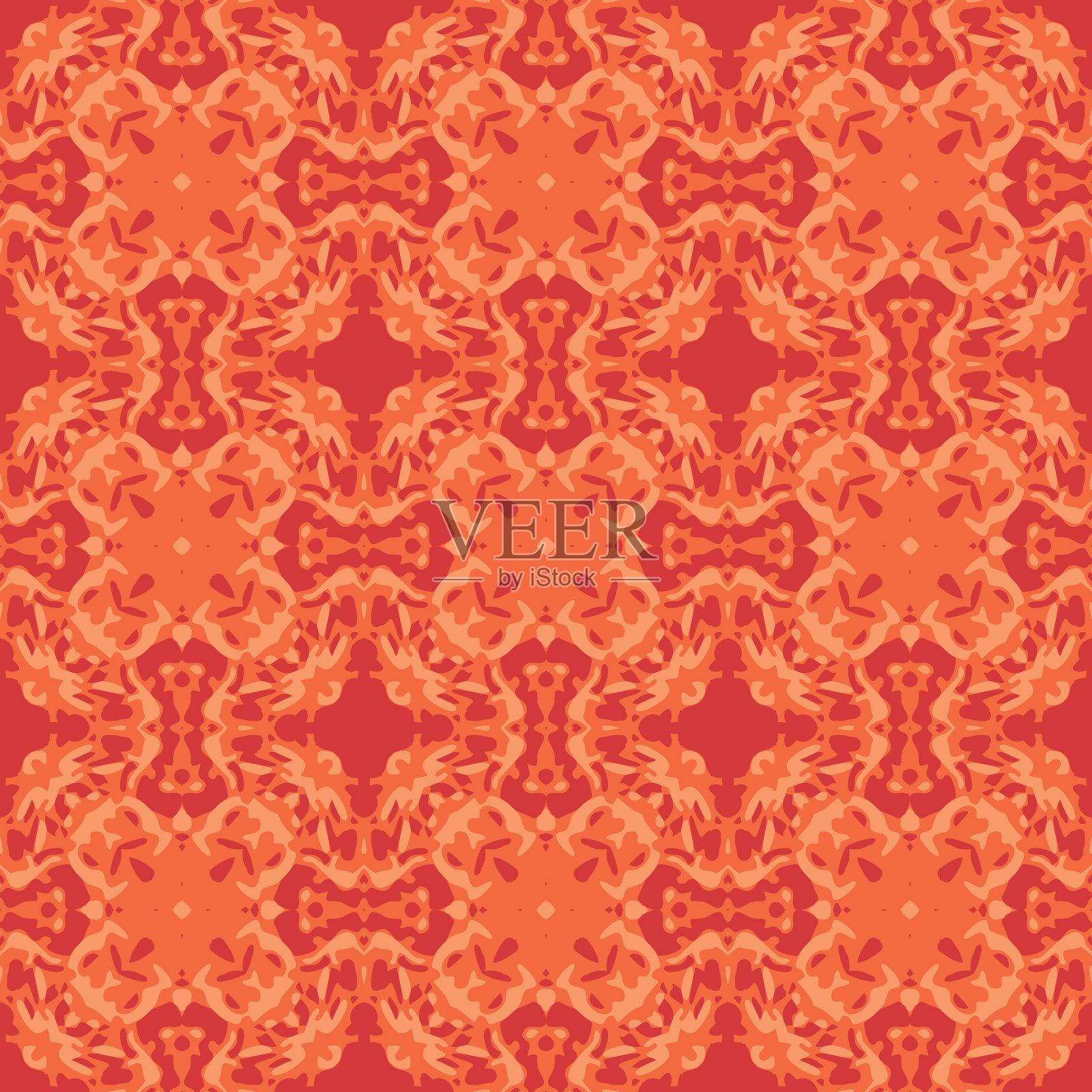 矢量抽象无缝波形模式。手绘笔触插图。插画图片素材