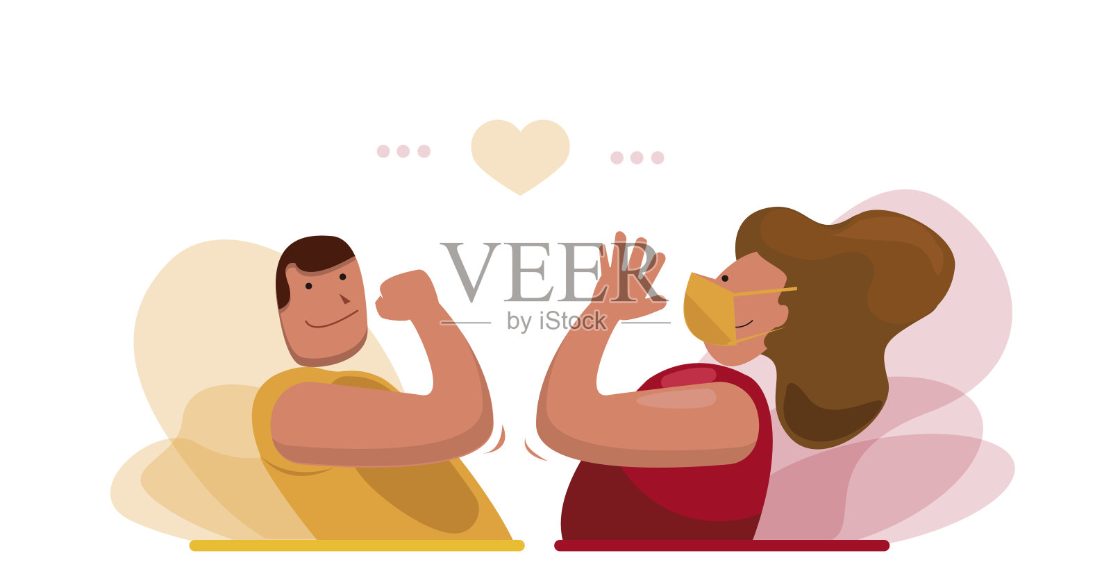 不同greeting-covid19插画图片素材