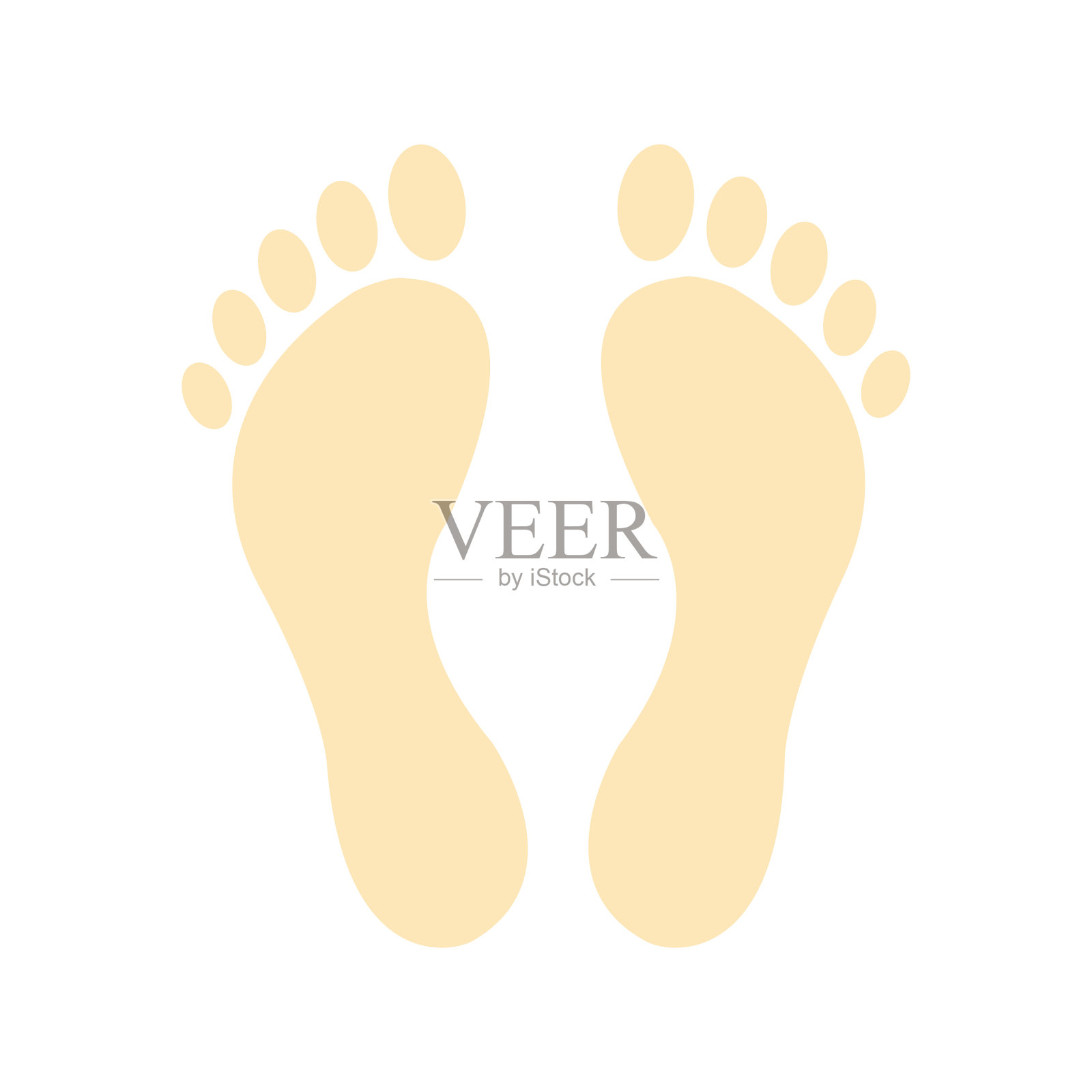 足迹矢量插图，人脚插画图片素材