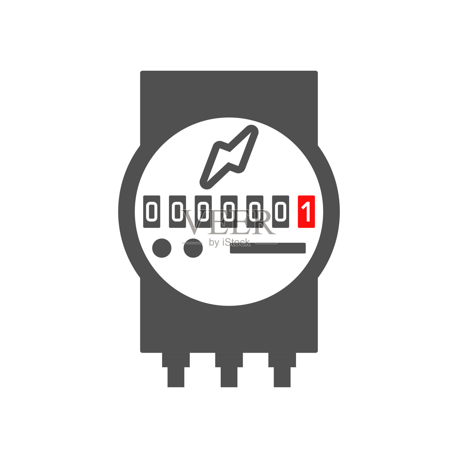 电表图标在平面风格。矢量插图。插画图片素材