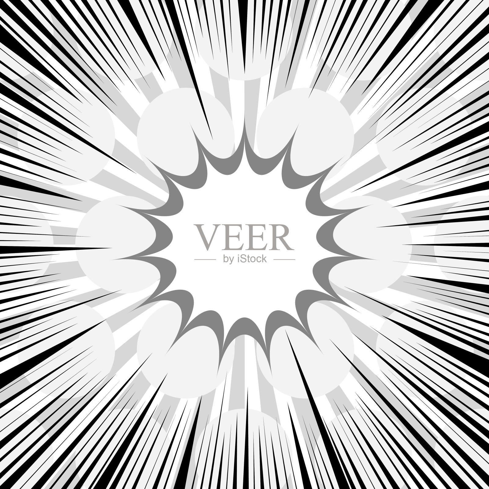 黑白爆炸和爆炸漫画概念插画图片素材