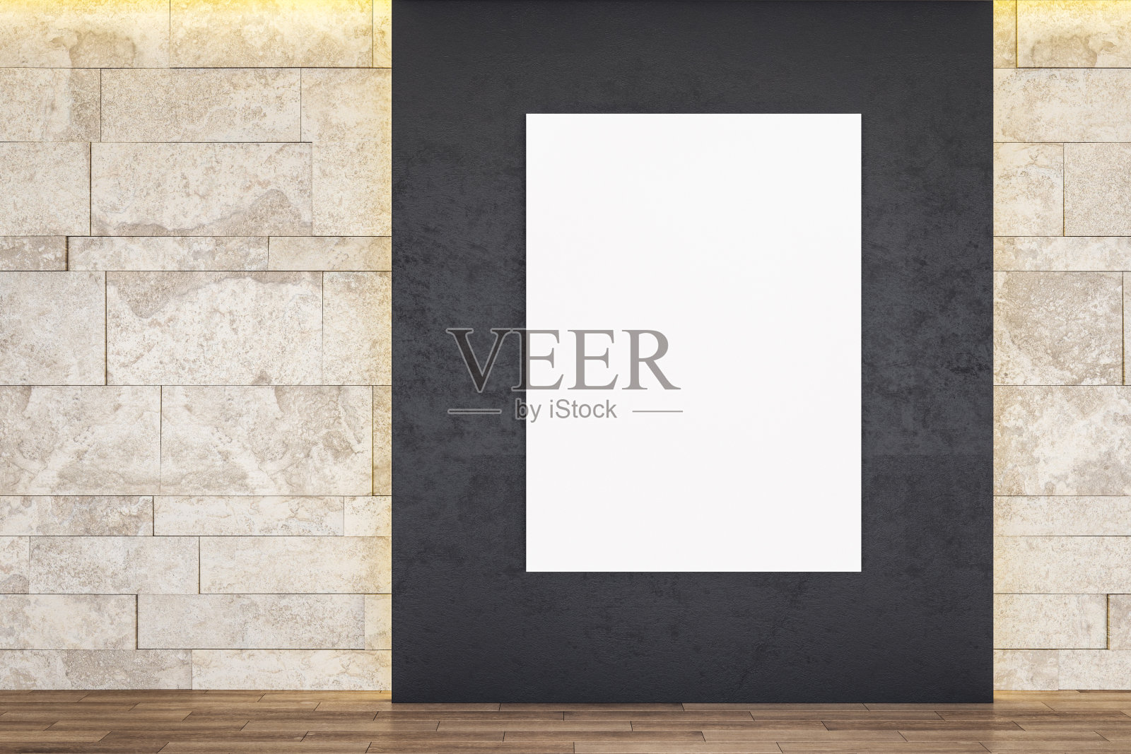 室内大厅，墙上挂着空广告牌照片摄影图片