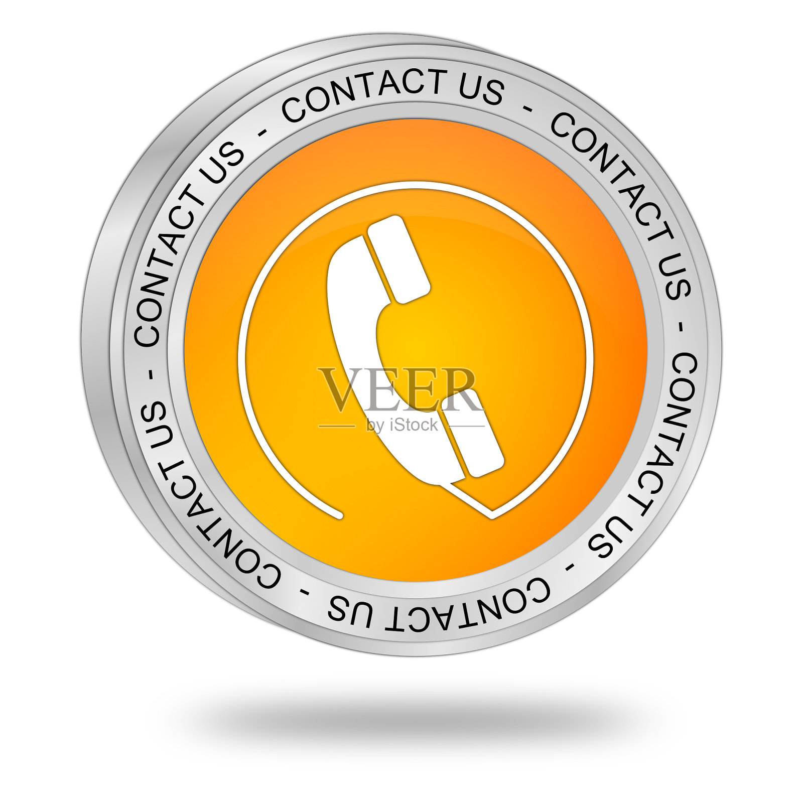 按钮联系我们- 3D插图照片摄影图片
