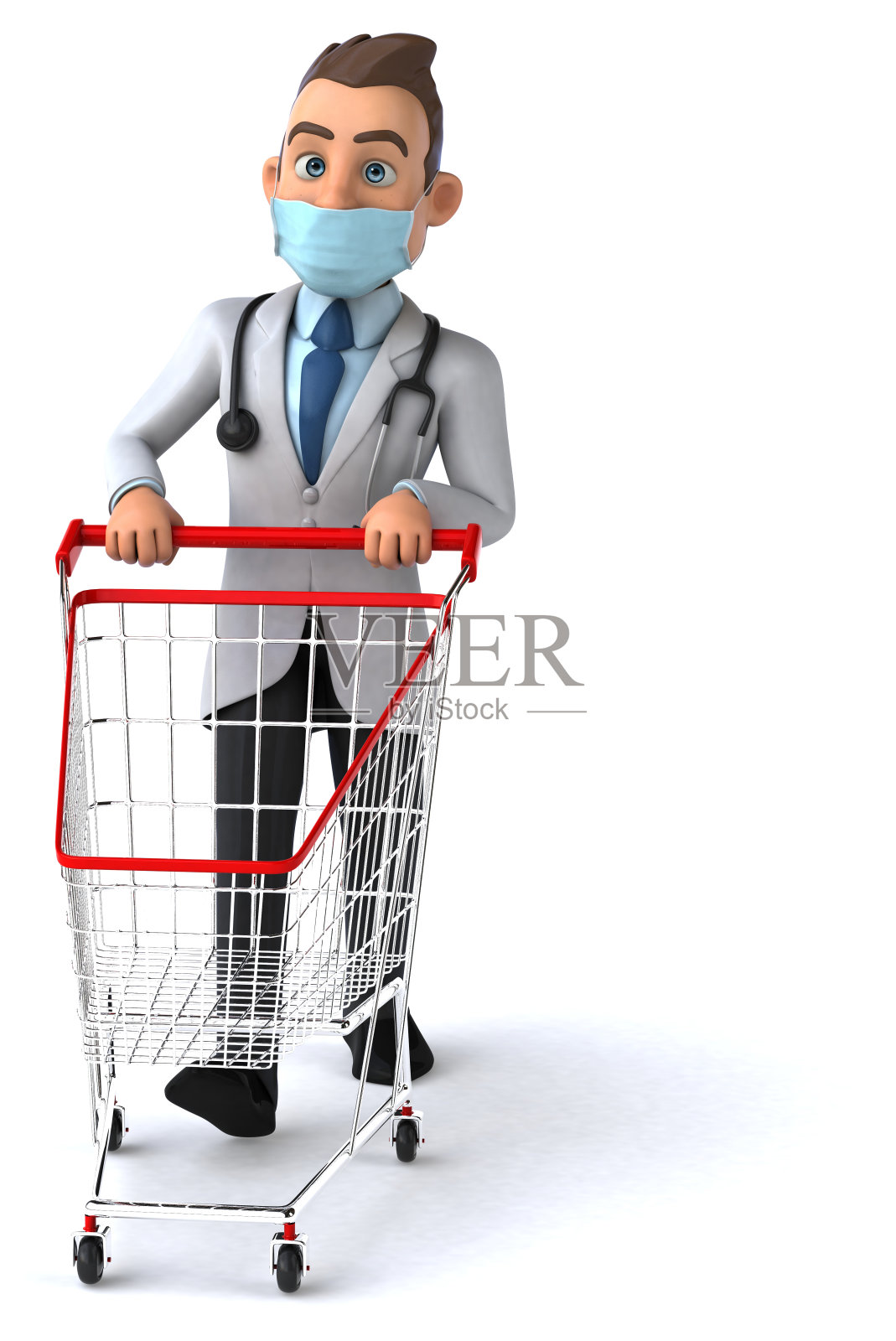 一个带面具的卡通人物的3D插图照片摄影图片