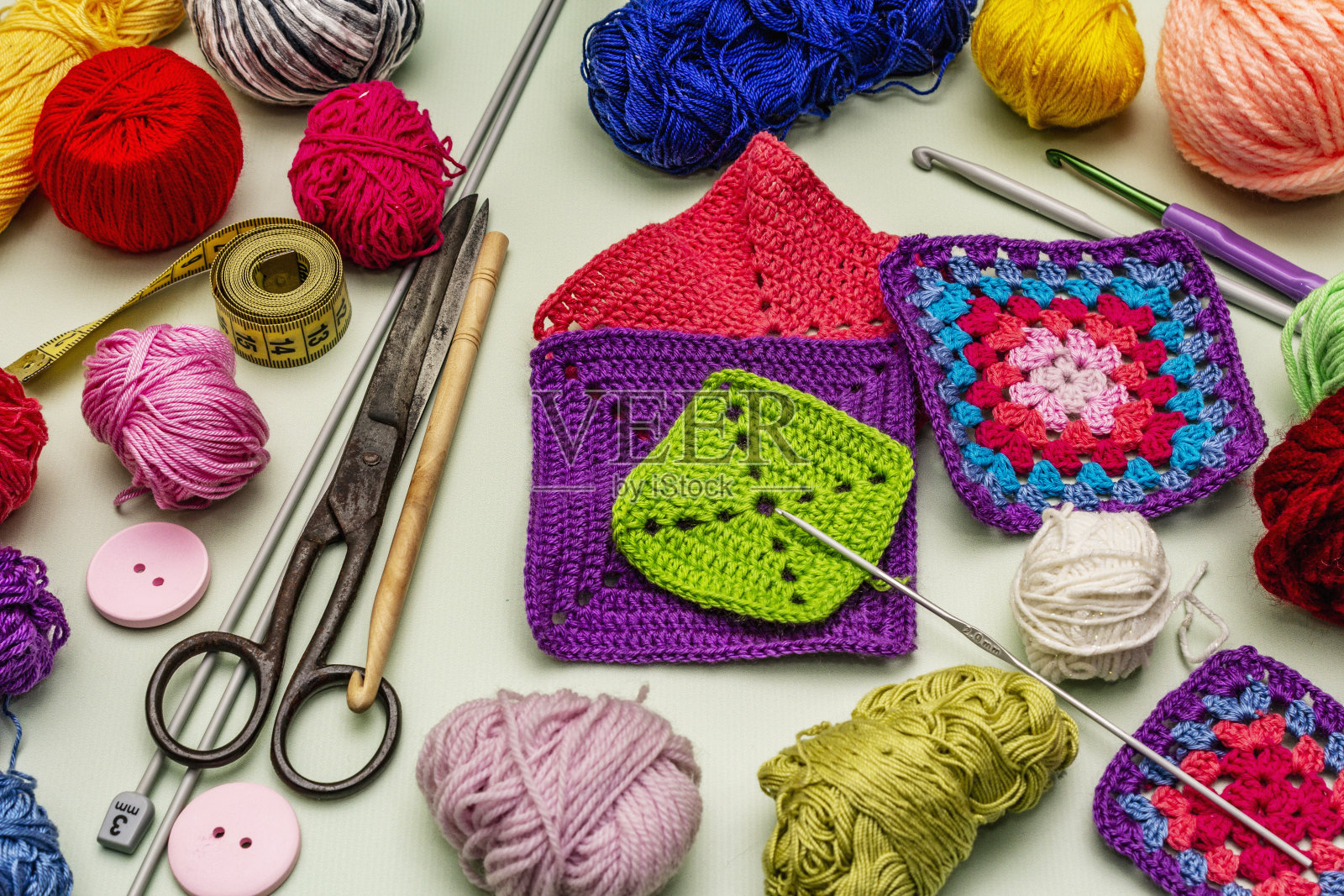 手工制作的,DIY的概念。一套工具和材料。待在家里隔离照片摄影图片