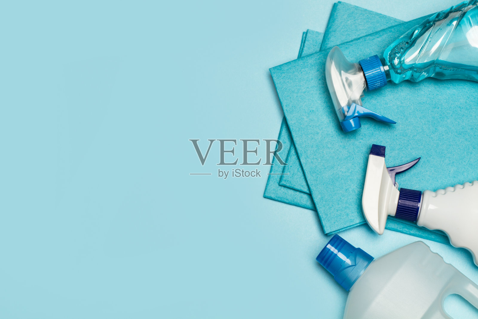 各类清洁用品瓶照片摄影图片