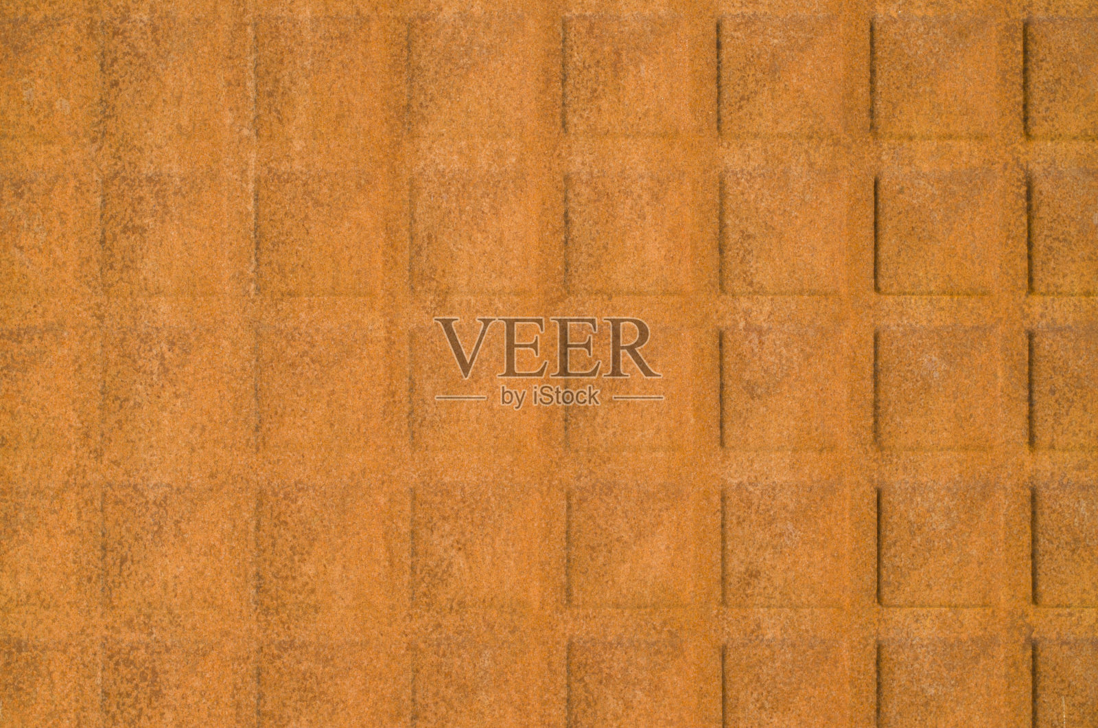 旧的完全生锈的金属表面与方形装饰特写照片摄影图片