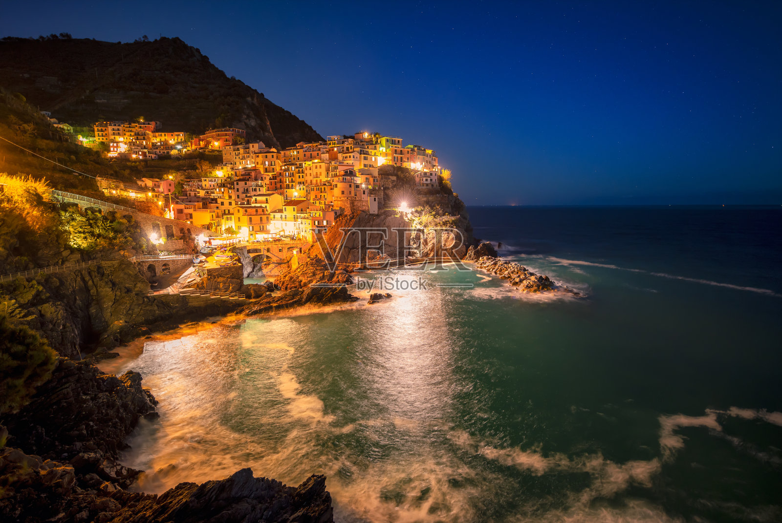 意大利 Chinque Terre 的 Manarola照片摄影图片