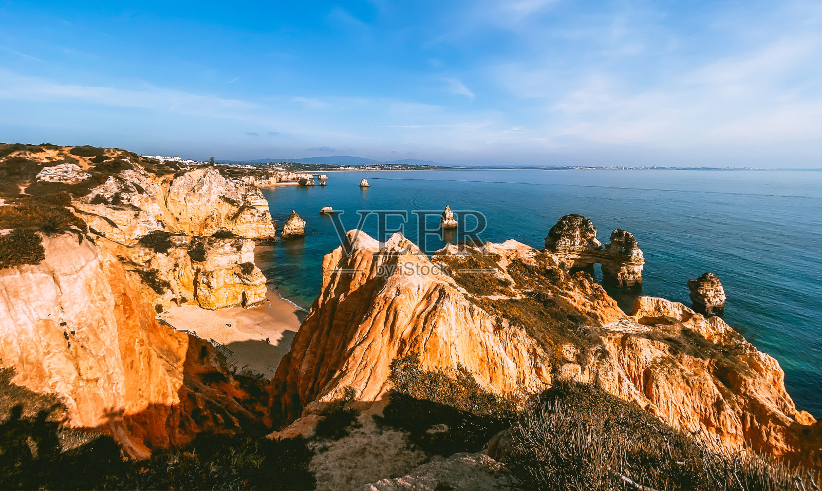 阿尔加维海岸和葡萄牙的海滩照片摄影图片