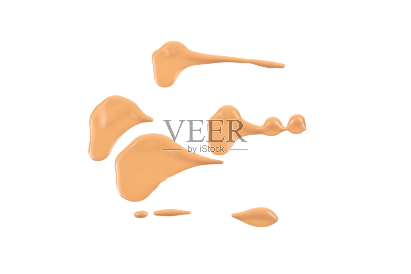 粉底液样品孤立在白色背景上。近距离的化妆霜样品。照片摄影图片