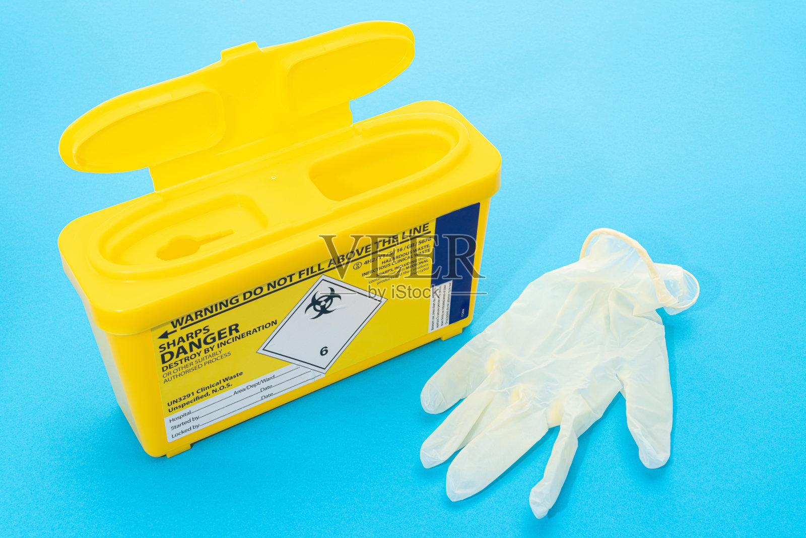 医用一次性利器废物容器照片摄影图片