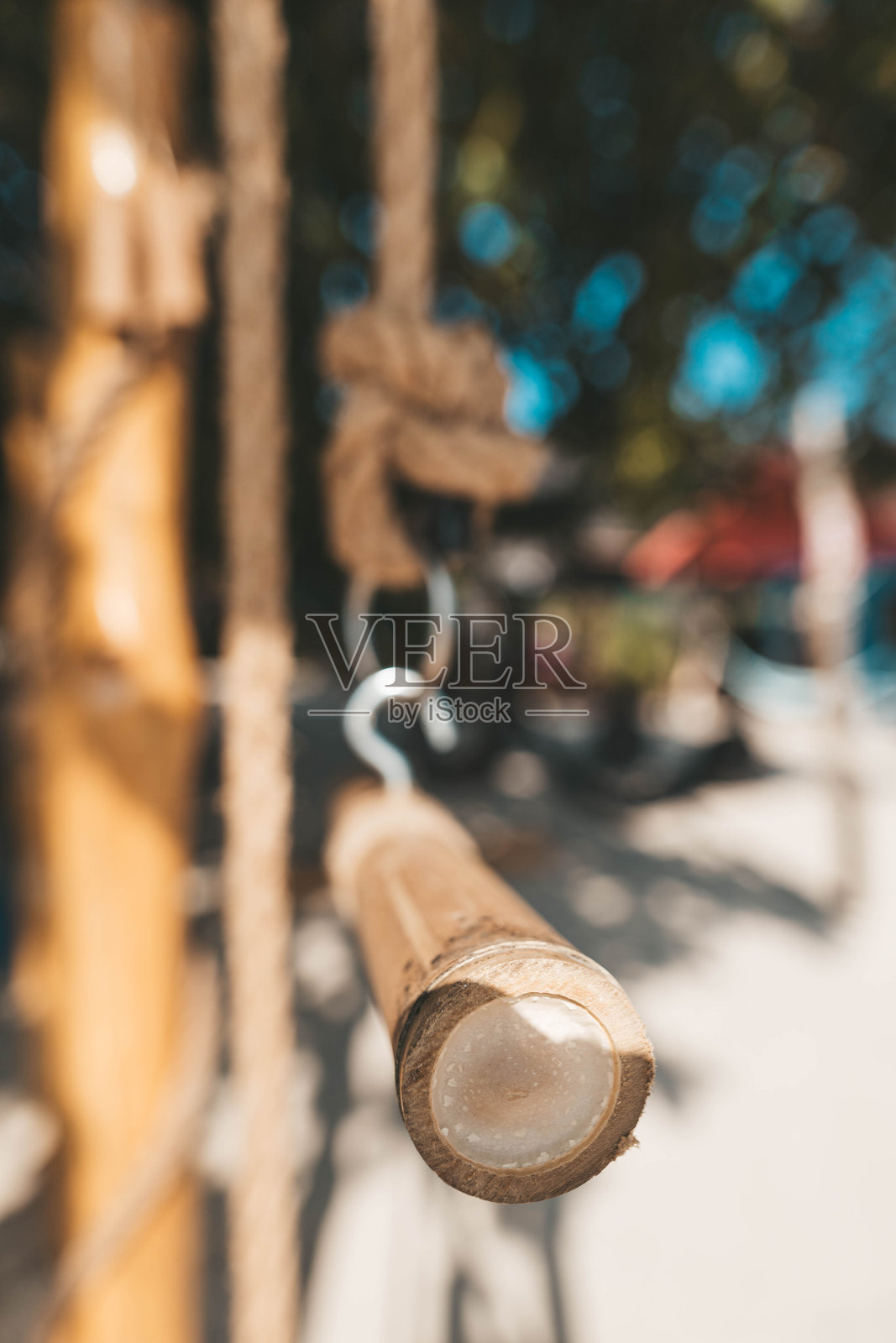 海滩上的生态健身房照片摄影图片