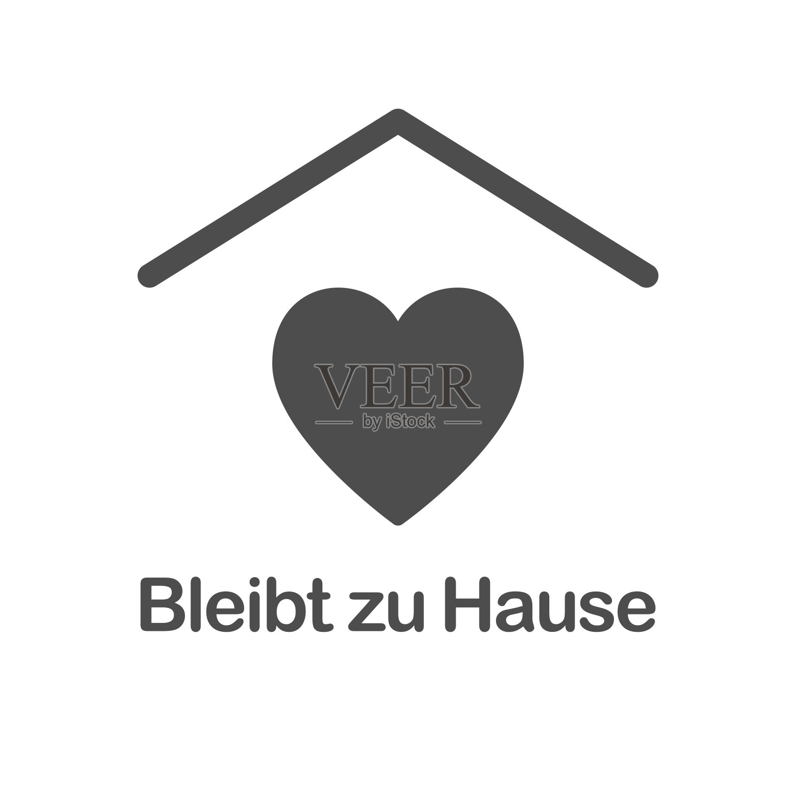 呆在家里图标在德语Bleibt祖豪斯。在大流行期间呆在家里。国内检疫插图设计元素图片