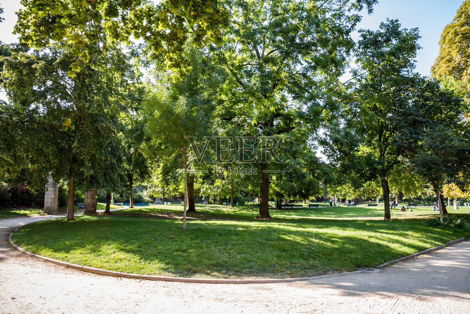 蒙索公园，巴黎，法国照片摄影图片