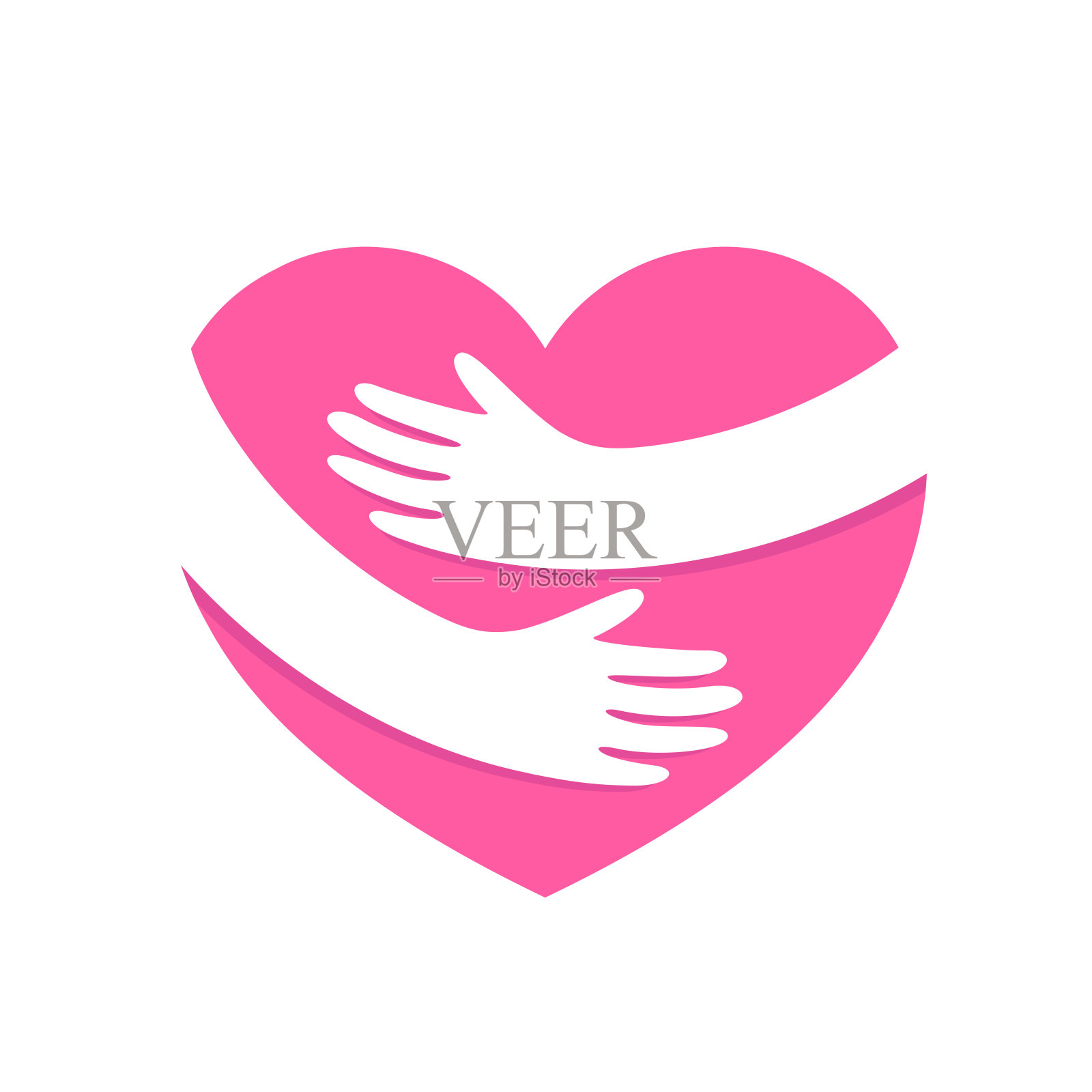 接受心脏的形状。图标设计。情人节的爱情概念。插画图片素材