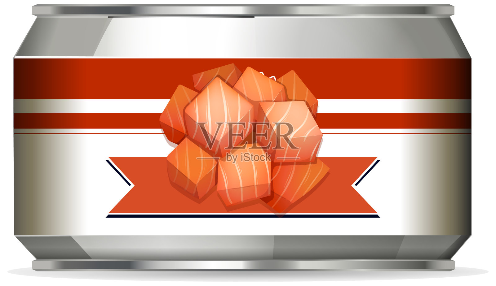 白色背景上的标签设计铝罐插画图片素材