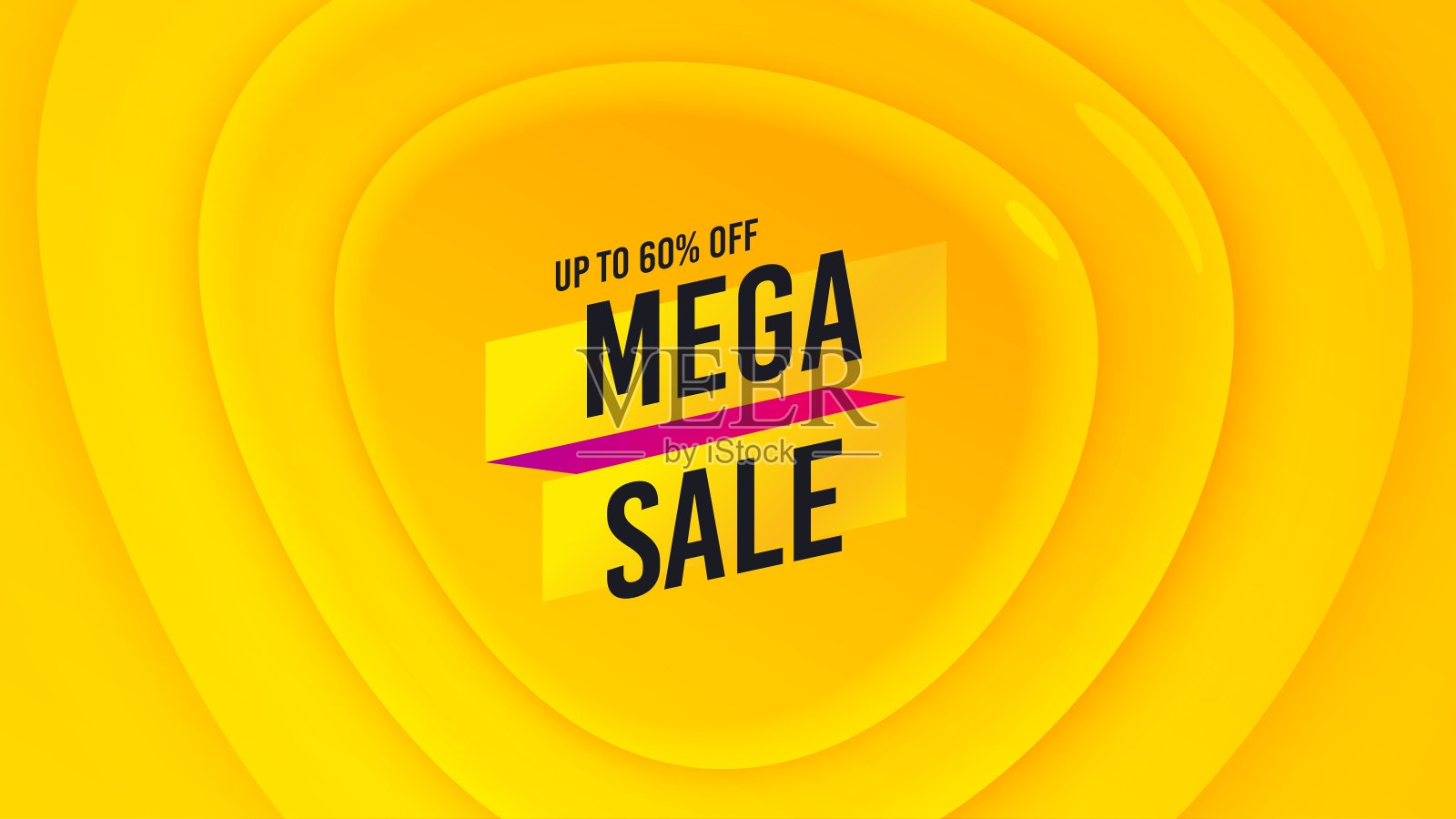 大型销售徽章。折扣旗帜形状。向量设计元素图片