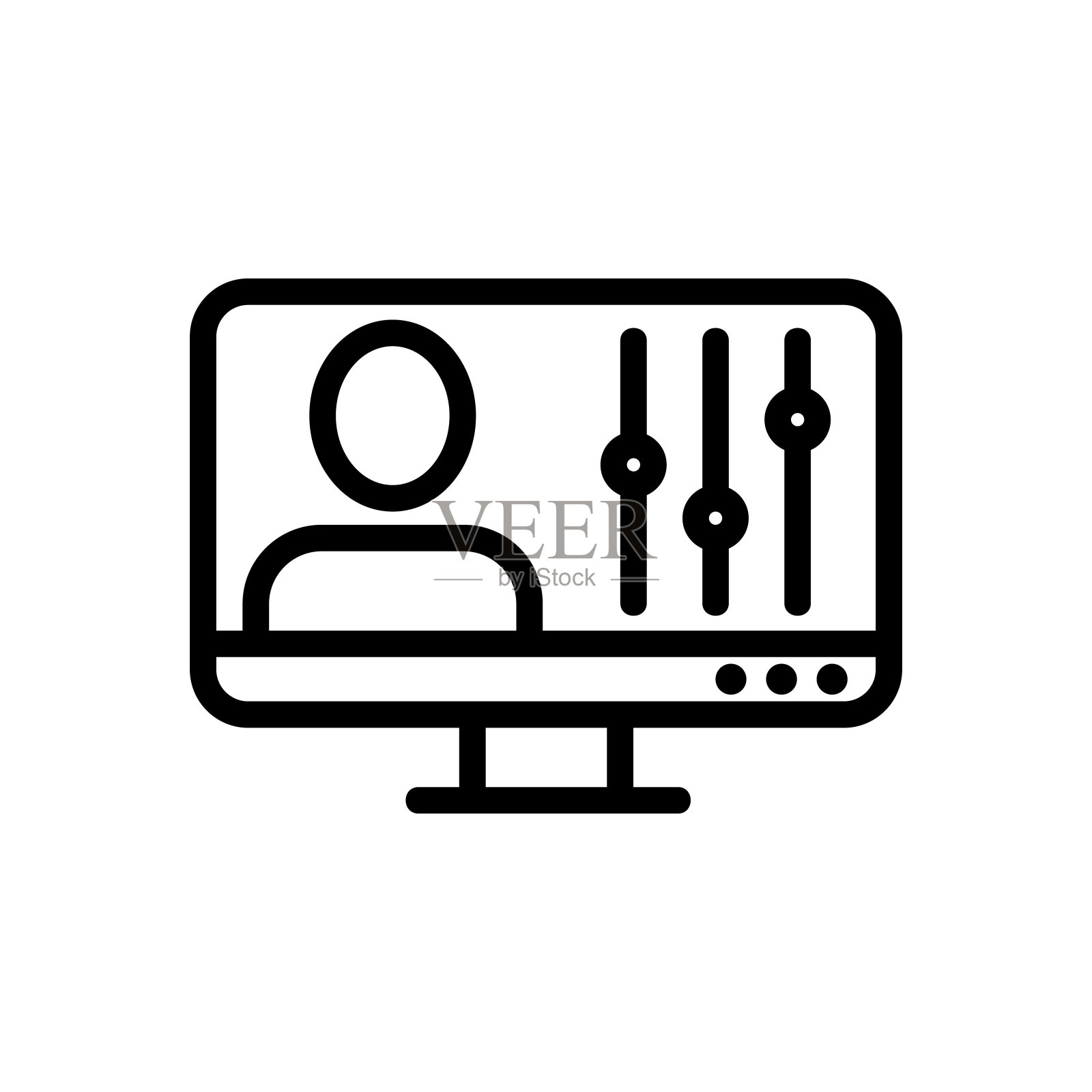 视频处理图标矢量轮廓插图插画图片素材