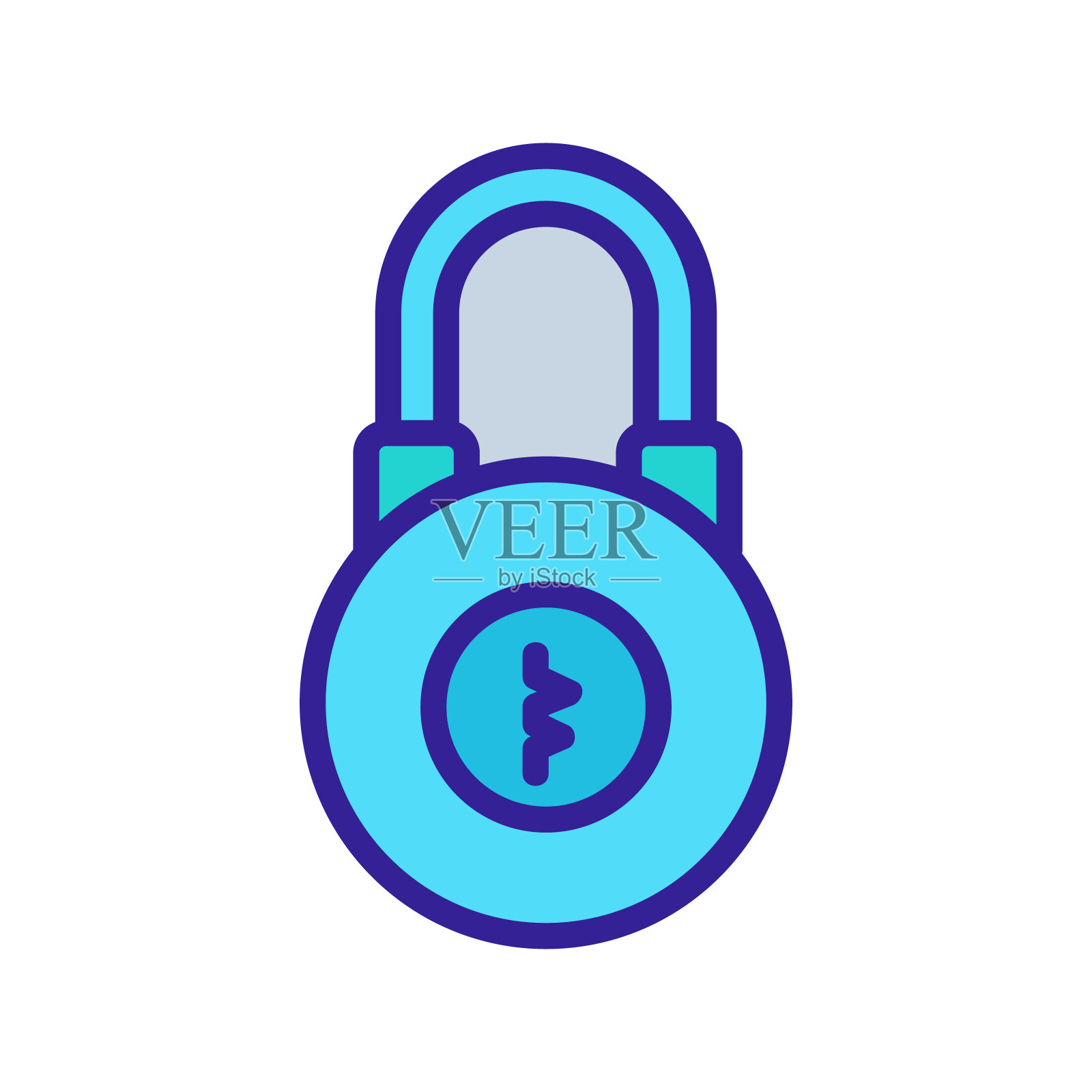 组合密码图标矢量轮廓插图插画图片素材