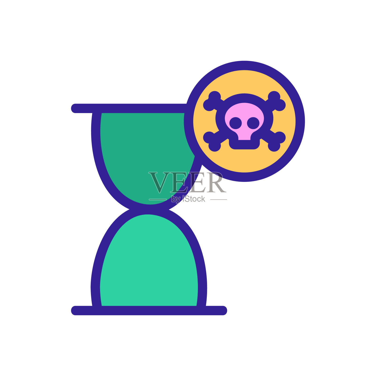 观看最后期限图标矢量大纲插图插画图片素材