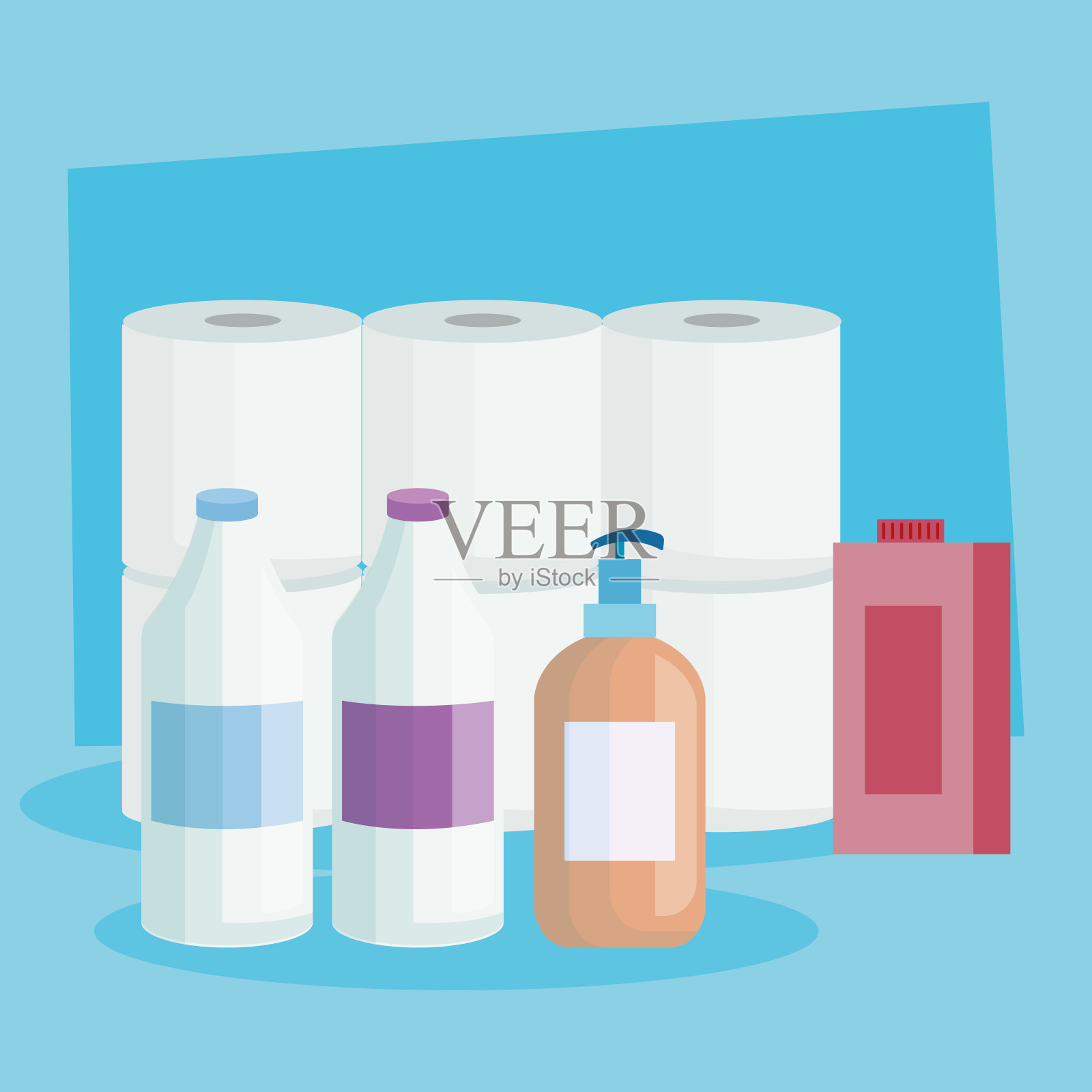 一套清洁产品图标插画图片素材