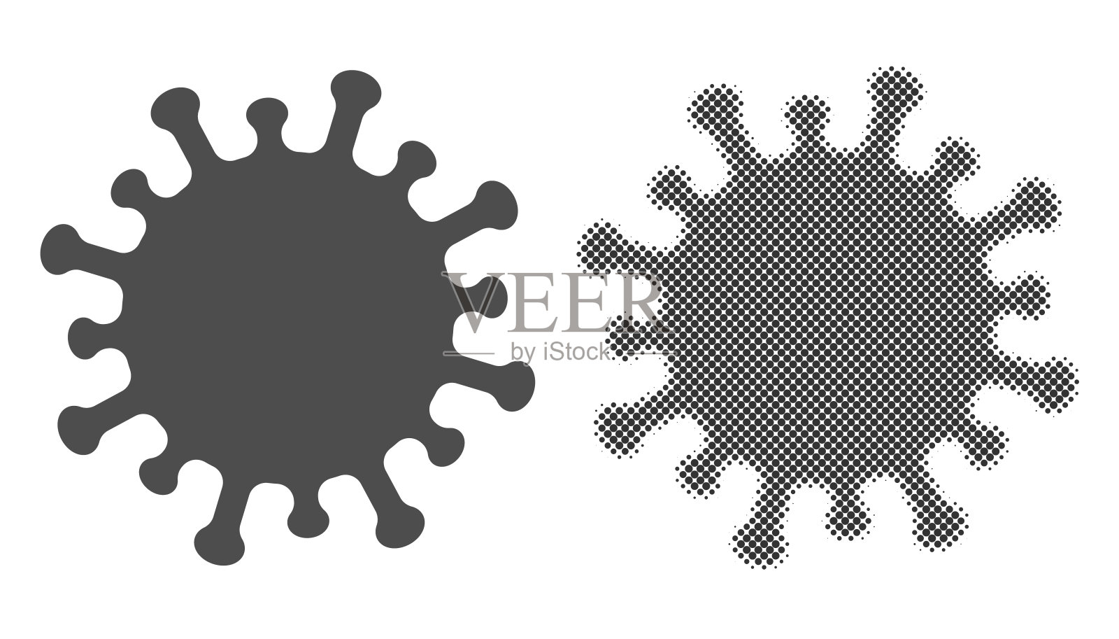 MERS冠状病毒生物危害安全禁止图标形状。生物危害风险标志标志。污染流行病毒危险标志。矢量插图形象。停止COVID19插画图片素材