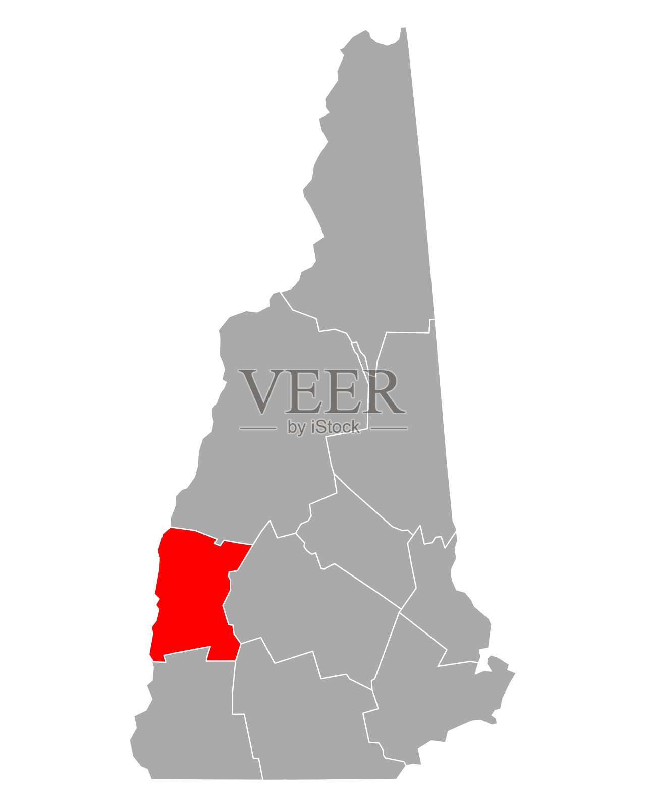 新罕布什尔州的苏利文地图插画图片素材