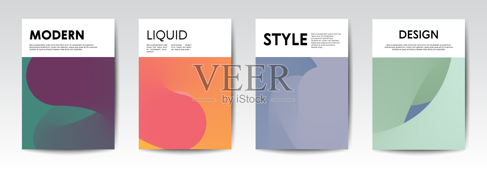 时尚的液体设计模板的文件封面设计模板素材