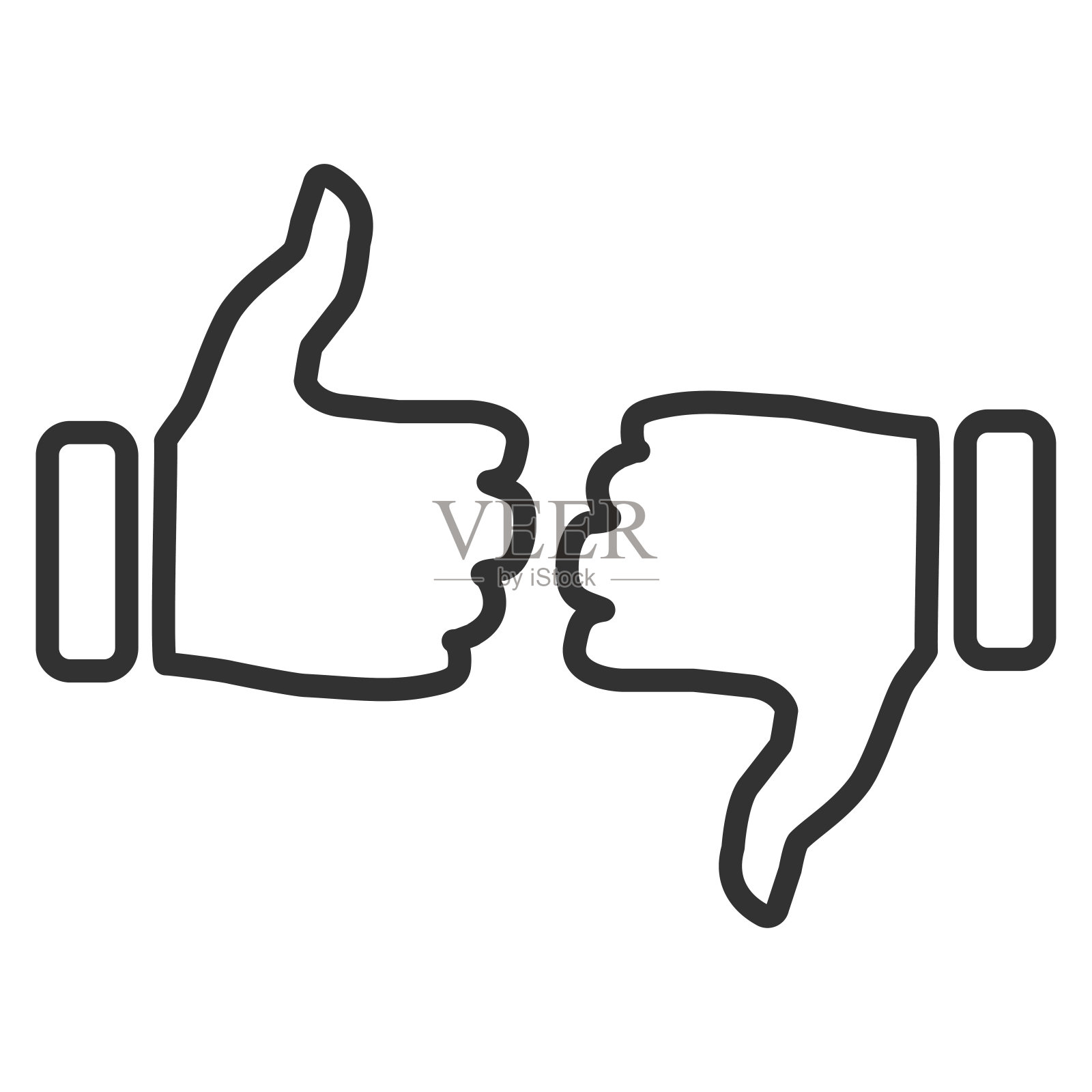 手臂手势，拇指上下插画图片素材