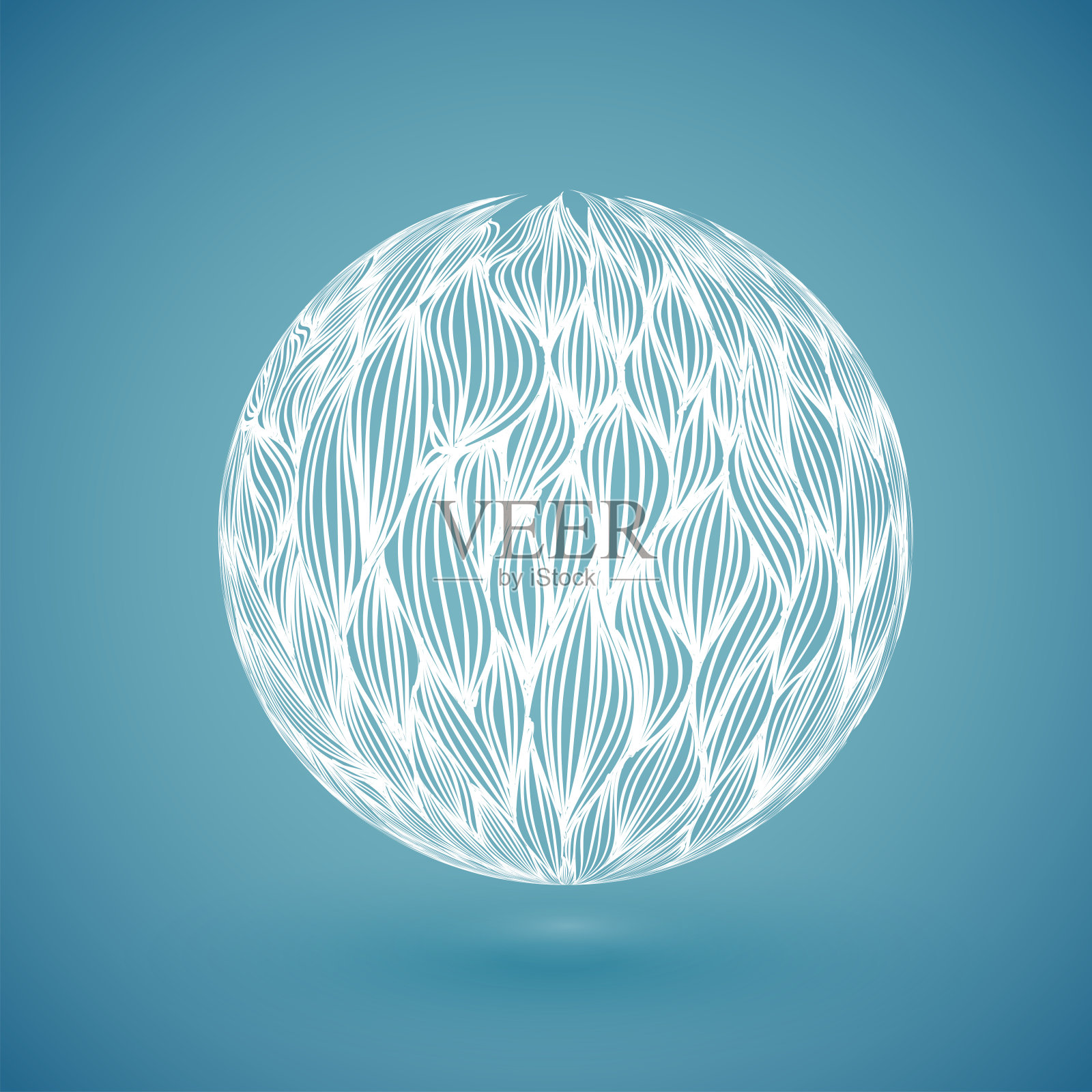 白色抽象手绘地球仪，矢量插图插画图片素材