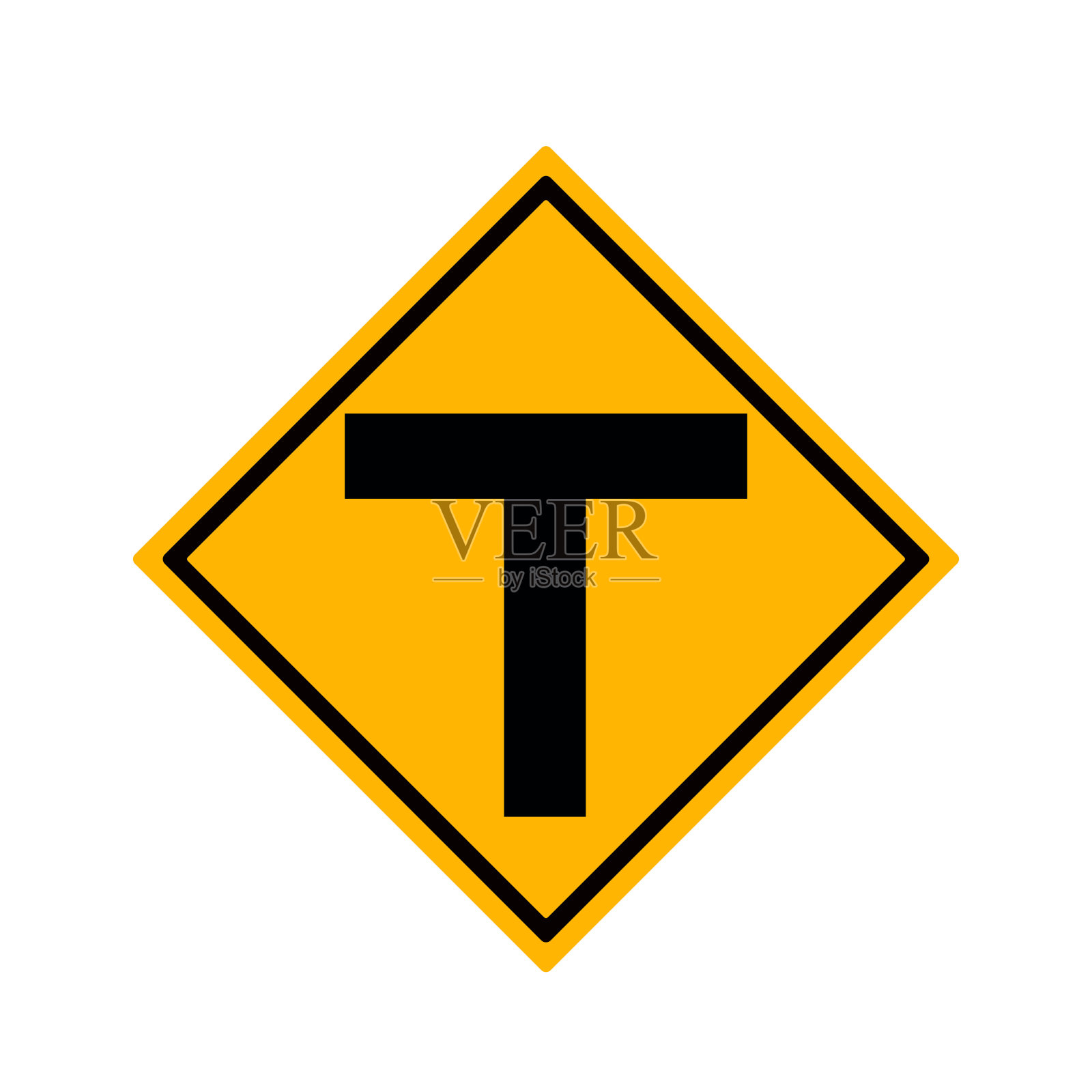 T路口道路交通标志设计元素图片