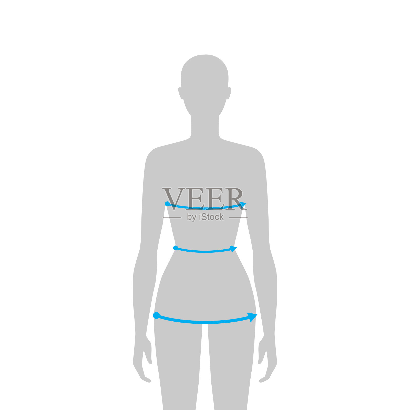 女性的测量方式插画图片素材