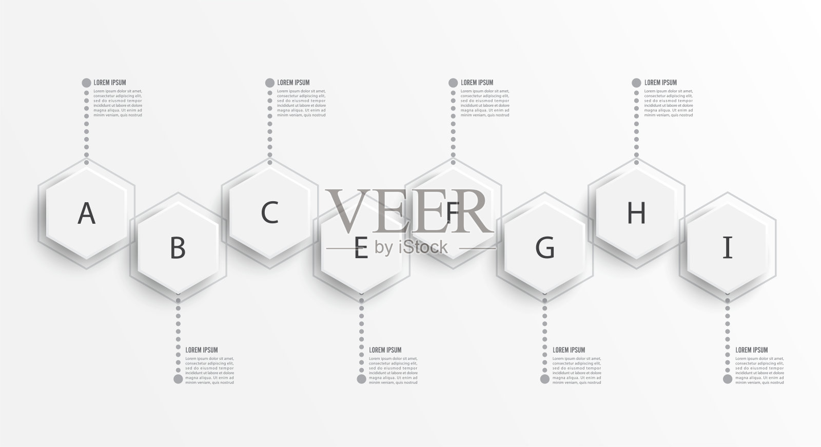 信息图设计模板和营销图标。模板的图表，图表，演示和圆形图表。有8个选项的业务概念，部件，步骤或过程。数据可视化。插画图片素材