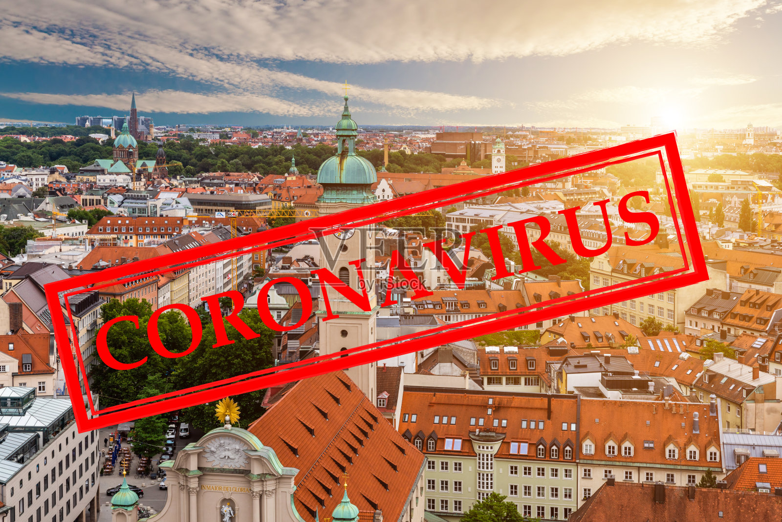 冠状病毒2019-nCoV, COVID-19在德国。慕尼黑照片摄影图片