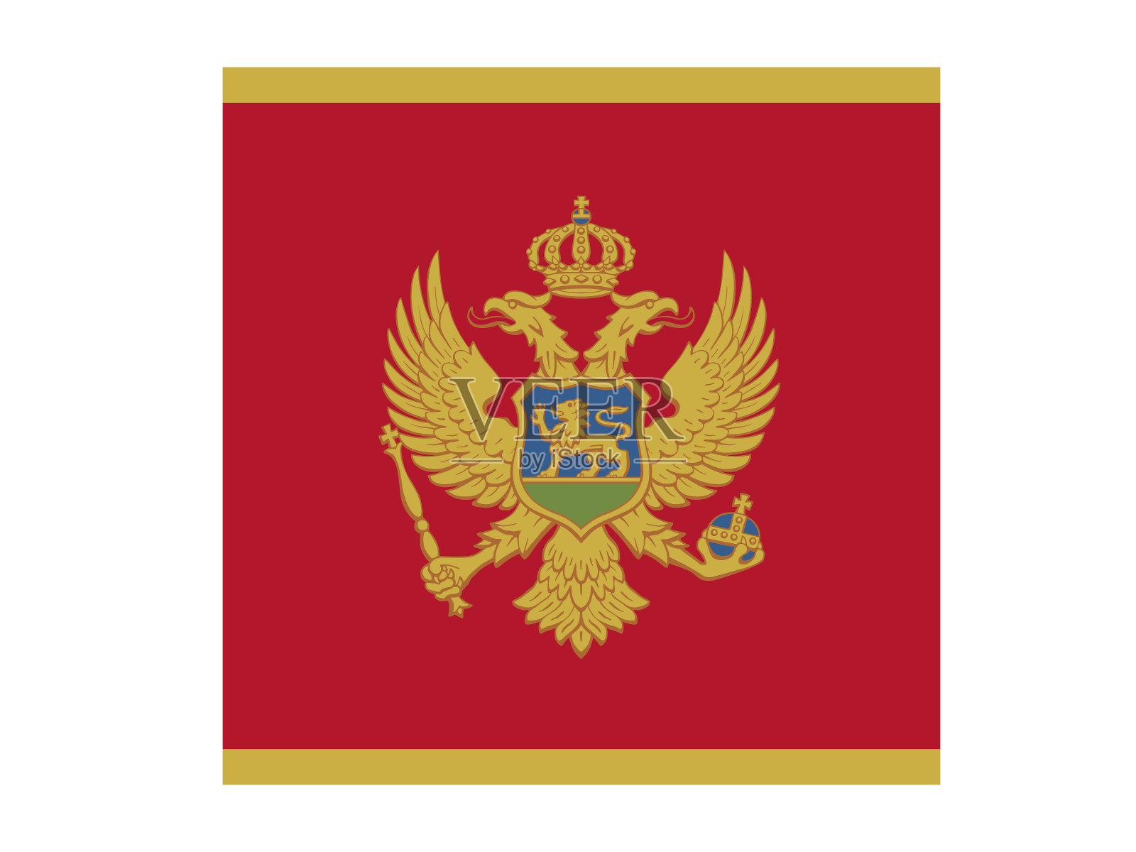 黑山共和国国旗插画图片素材